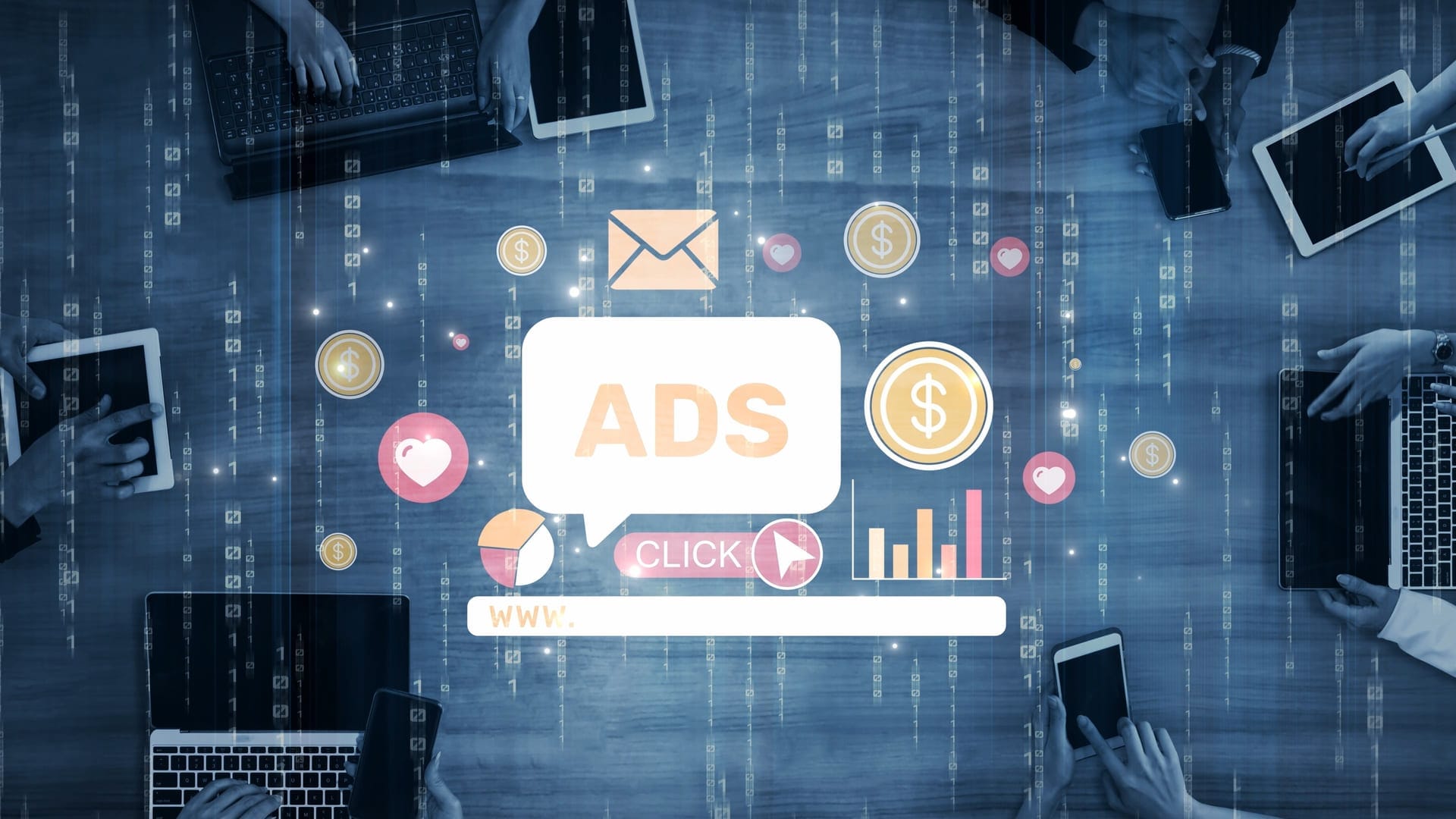 Digital advertising campaign strategy on a laptop
